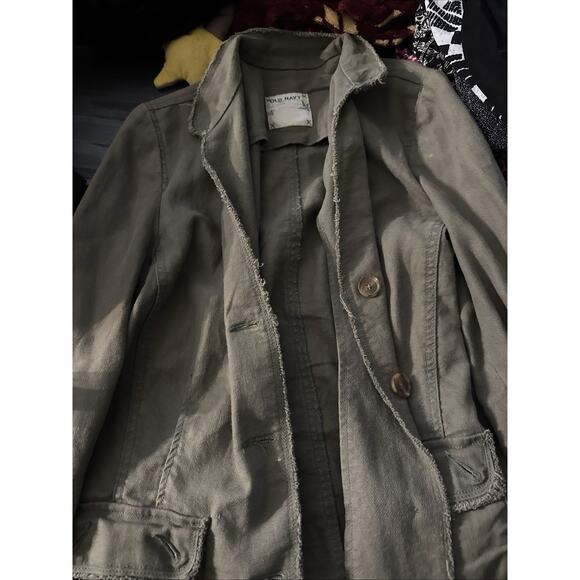 Old Navy Womens Sz Large Three Button Jacket Coast to Coast Military Green - Picture 6 of 8